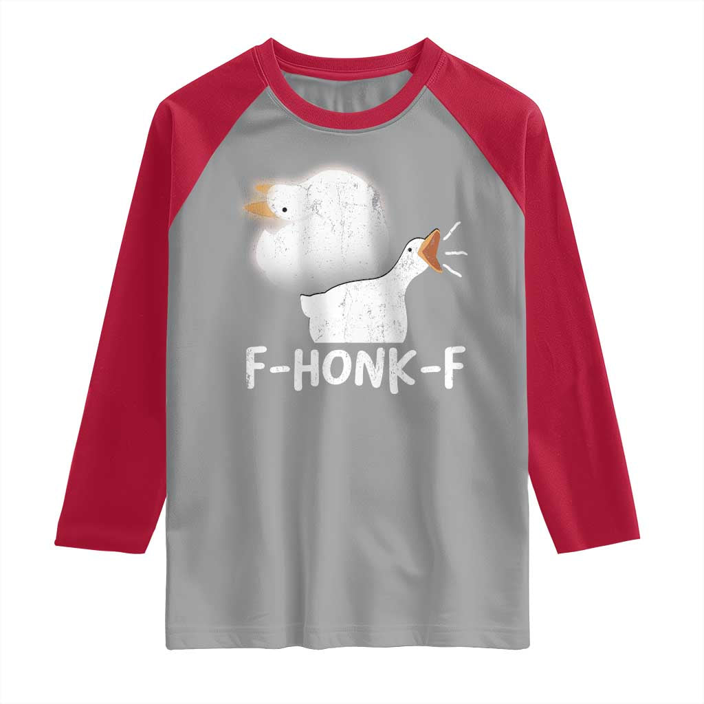 Silly Goose Meme Raglan Shirt Retro F-Honk-F Funny Farm Animal - Wonder Print Shop