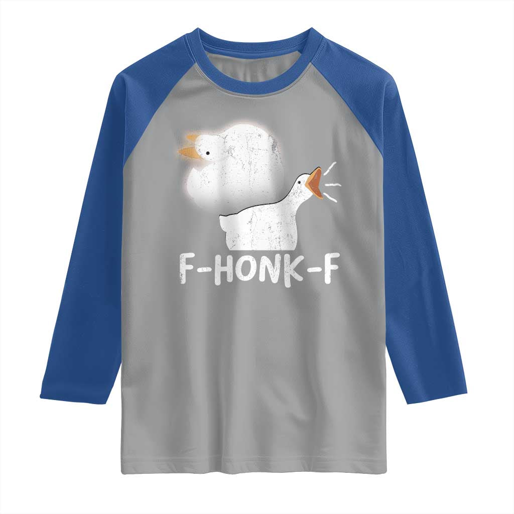 Silly Goose Meme Raglan Shirt Retro F-Honk-F Funny Farm Animal - Wonder Print Shop