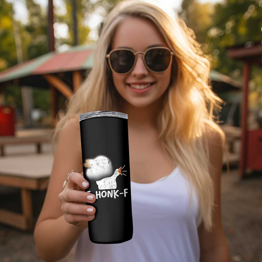 Silly Goose Meme Skinny Tumbler Retro F-Honk-F Funny Farm Animal - Wonder Print Shop