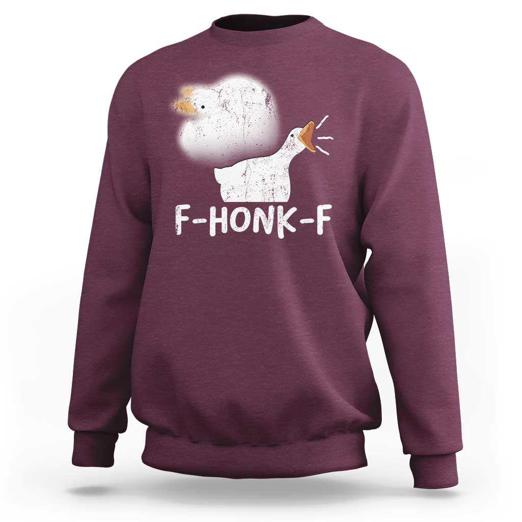 Silly Goose Meme Sweatshirt Retro F-Honk-F Funny Farm Animal - Wonder Print Shop