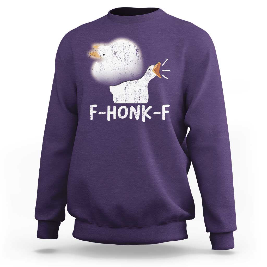 Silly Goose Meme Sweatshirt Retro F-Honk-F Funny Farm Animal - Wonder Print Shop