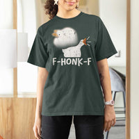 Silly Goose Meme T Shirt For Women Retro F-Honk-F Funny Farm Animal - Wonder Print Shop