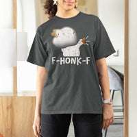 Silly Goose Meme T Shirt For Women Retro F-Honk-F Funny Farm Animal - Wonder Print Shop