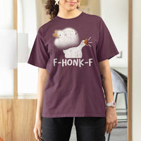 Silly Goose Meme T Shirt For Women Retro F-Honk-F Funny Farm Animal - Wonder Print Shop