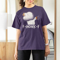 Silly Goose Meme T Shirt For Women Retro F-Honk-F Funny Farm Animal - Wonder Print Shop