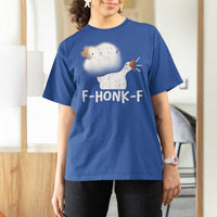 Silly Goose Meme T Shirt For Women Retro F-Honk-F Funny Farm Animal - Wonder Print Shop