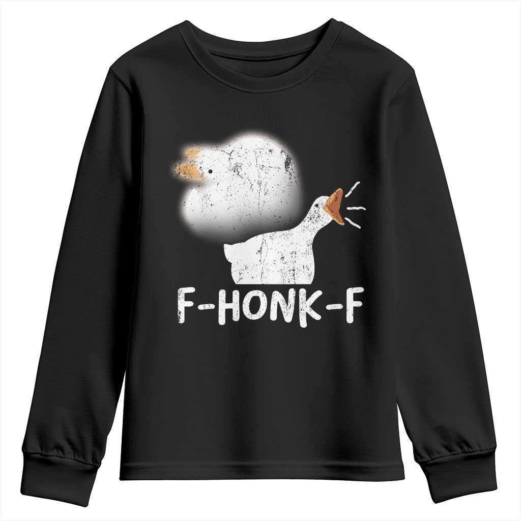 Silly Goose Meme Youth Sweatshirt Retro F-Honk-F Funny Farm Animal - Wonder Print Shop