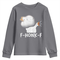 Silly Goose Meme Youth Sweatshirt Retro F-Honk-F Funny Farm Animal - Wonder Print Shop