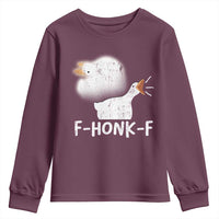 Silly Goose Meme Youth Sweatshirt Retro F-Honk-F Funny Farm Animal - Wonder Print Shop
