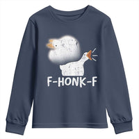 Silly Goose Meme Youth Sweatshirt Retro F-Honk-F Funny Farm Animal - Wonder Print Shop
