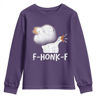 Silly Goose Meme Youth Sweatshirt Retro F-Honk-F Funny Farm Animal - Wonder Print Shop