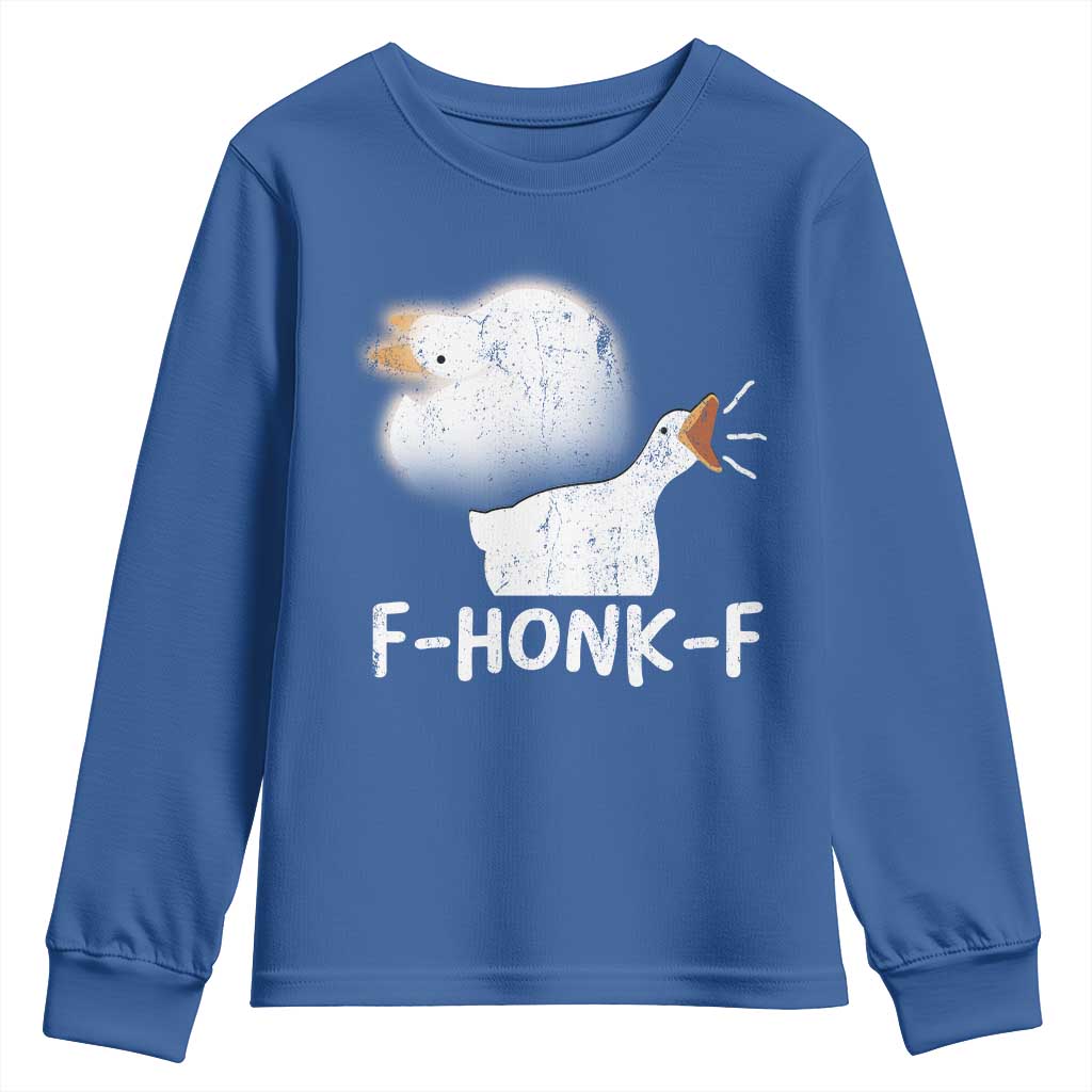 Silly Goose Meme Youth Sweatshirt Retro F-Honk-F Funny Farm Animal - Wonder Print Shop