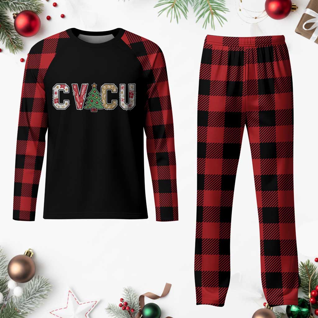 Christmas CVICU Nurse Plaid Pajama Set Cardiovascular Intensive Care Unit Cardiac Nurse - Wonder Print Shop