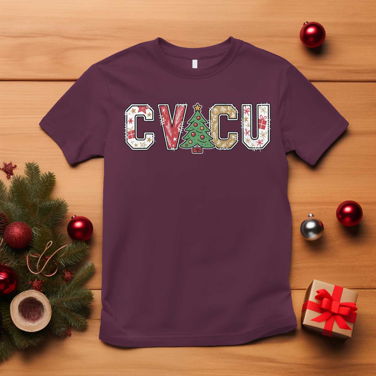 Christmas CVICU Nurse T Shirt Cardiovascular Intensive Care Unit Cardiac Nurse - Wonder Print Shop