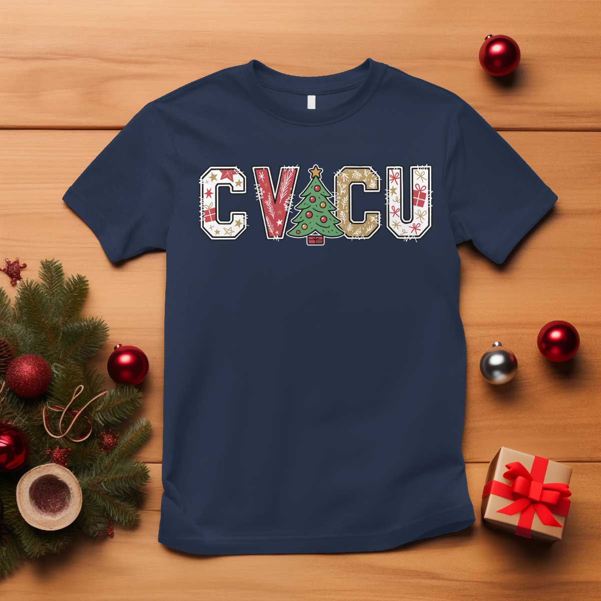 Christmas CVICU Nurse T Shirt Cardiovascular Intensive Care Unit Cardiac Nurse - Wonder Print Shop