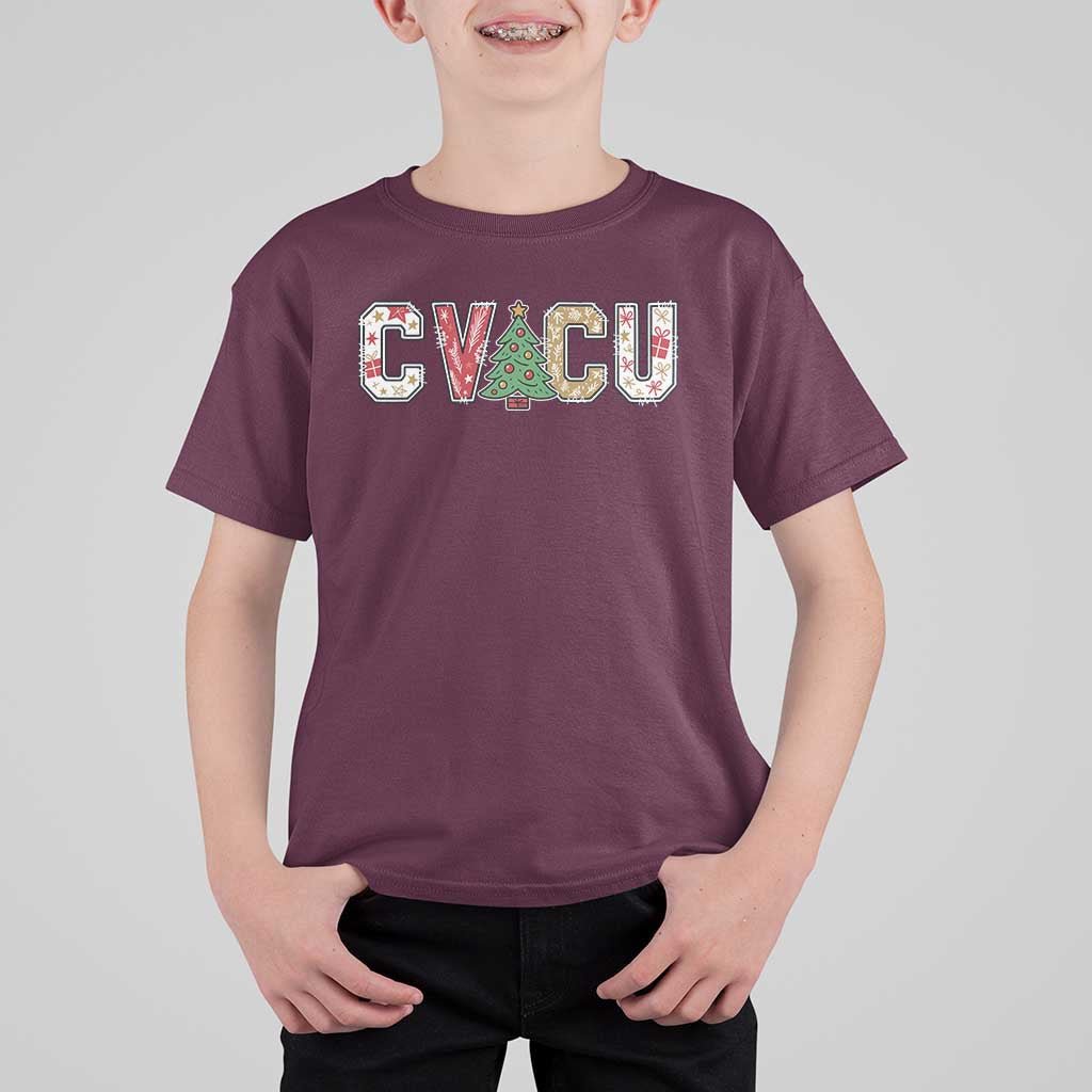 Christmas CVICU Nurse T Shirt For Kid Cardiovascular Intensive Care Unit Cardiac Nurse - Wonder Print Shop