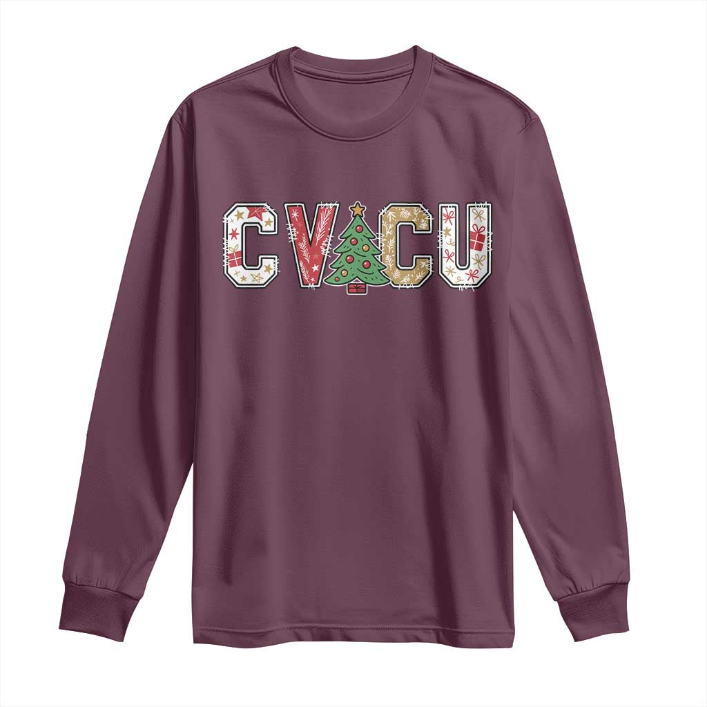Christmas CVICU Nurse Long Sleeve Shirt Cardiovascular Intensive Care Unit Cardiac Nurse - Wonder Print Shop