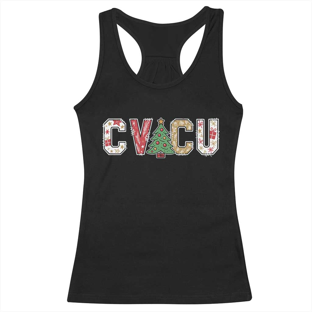 Christmas CVICU Nurse Racerback Tank Top Cardiovascular Intensive Care Unit Cardiac Nurse - Wonder Print Shop