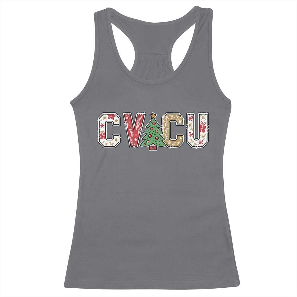 Christmas CVICU Nurse Racerback Tank Top Cardiovascular Intensive Care Unit Cardiac Nurse - Wonder Print Shop