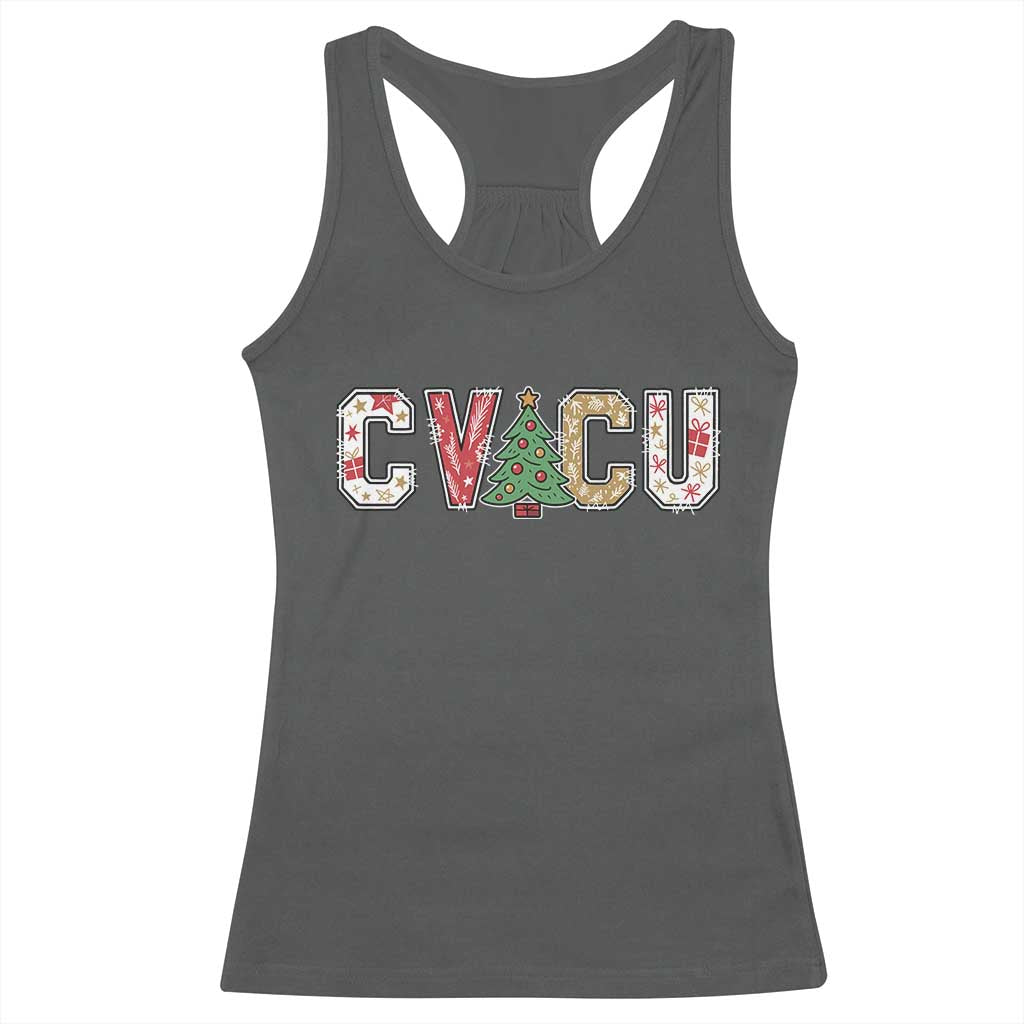 Christmas CVICU Nurse Racerback Tank Top Cardiovascular Intensive Care Unit Cardiac Nurse - Wonder Print Shop