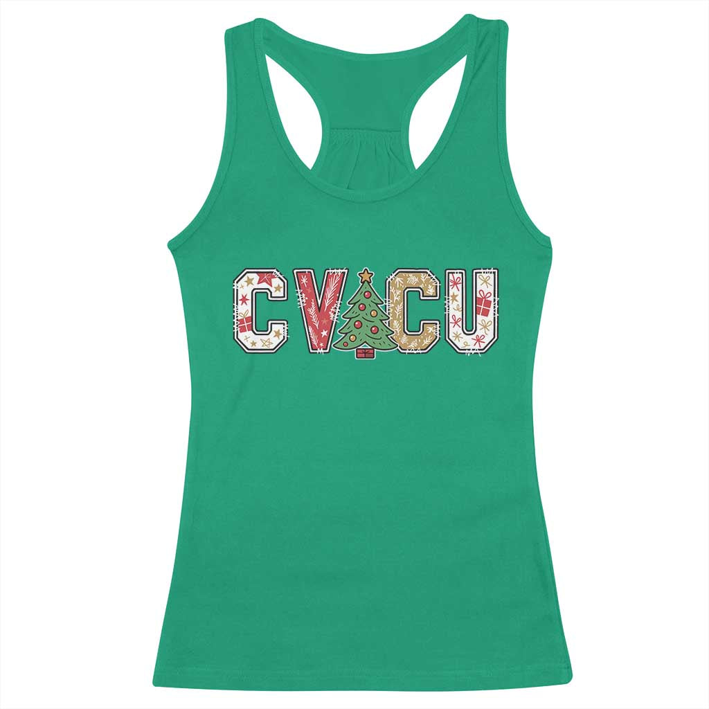 Christmas CVICU Nurse Racerback Tank Top Cardiovascular Intensive Care Unit Cardiac Nurse - Wonder Print Shop
