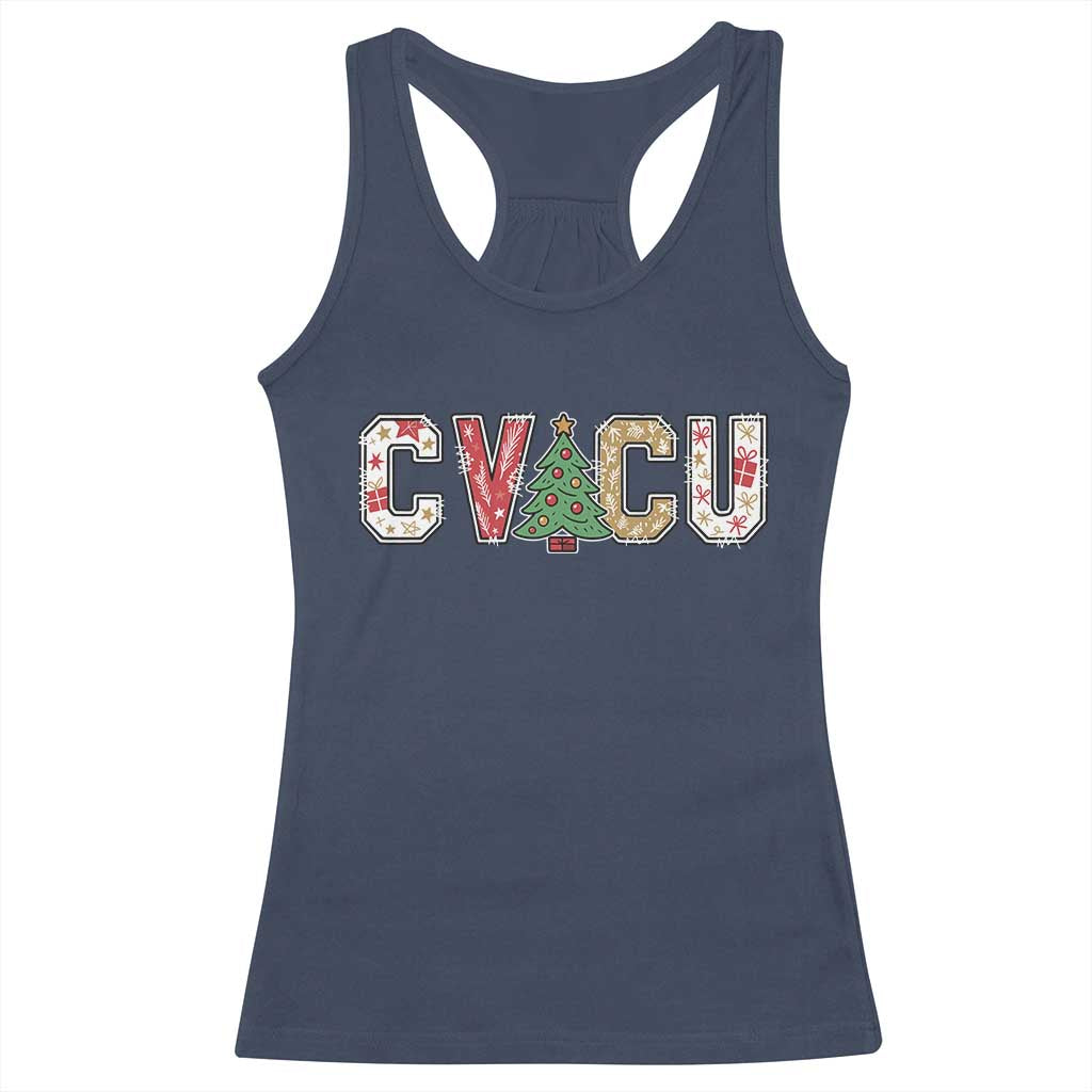 Christmas CVICU Nurse Racerback Tank Top Cardiovascular Intensive Care Unit Cardiac Nurse - Wonder Print Shop
