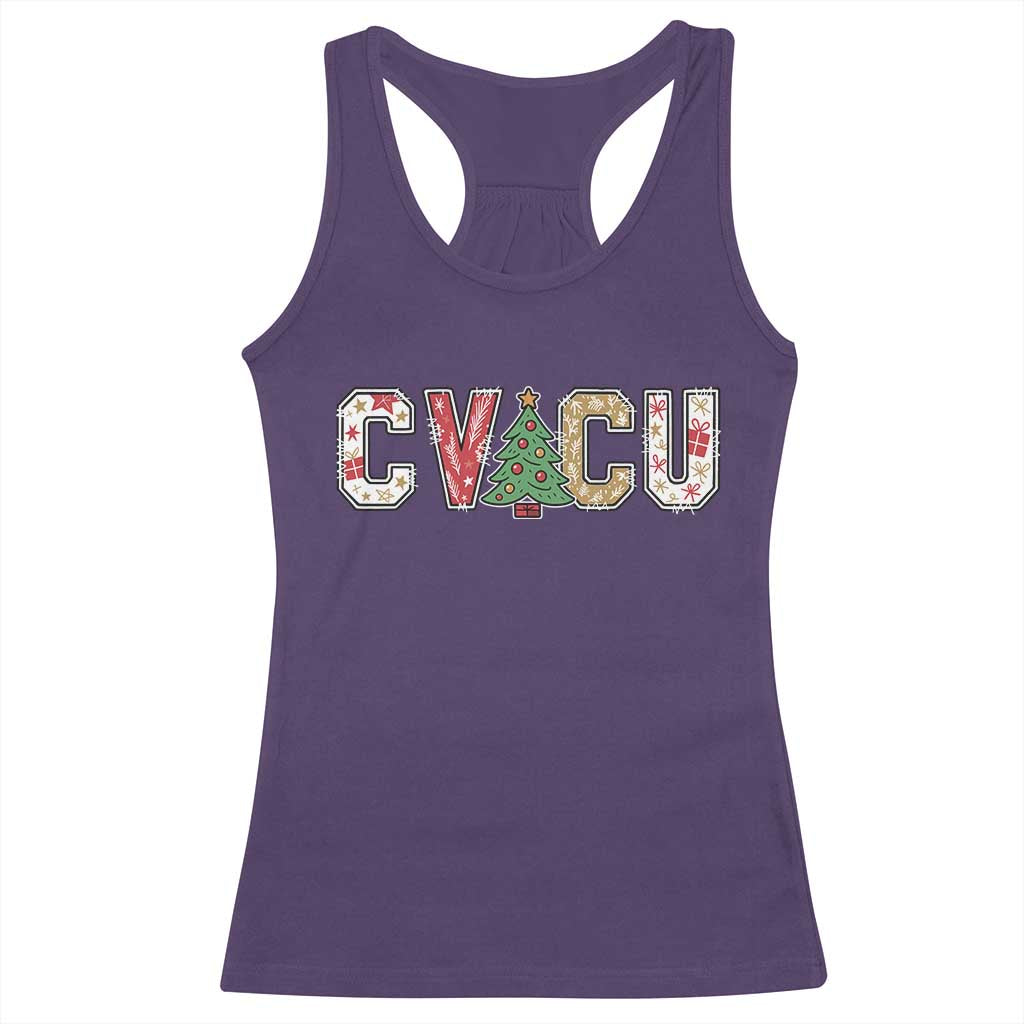 Christmas CVICU Nurse Racerback Tank Top Cardiovascular Intensive Care Unit Cardiac Nurse - Wonder Print Shop