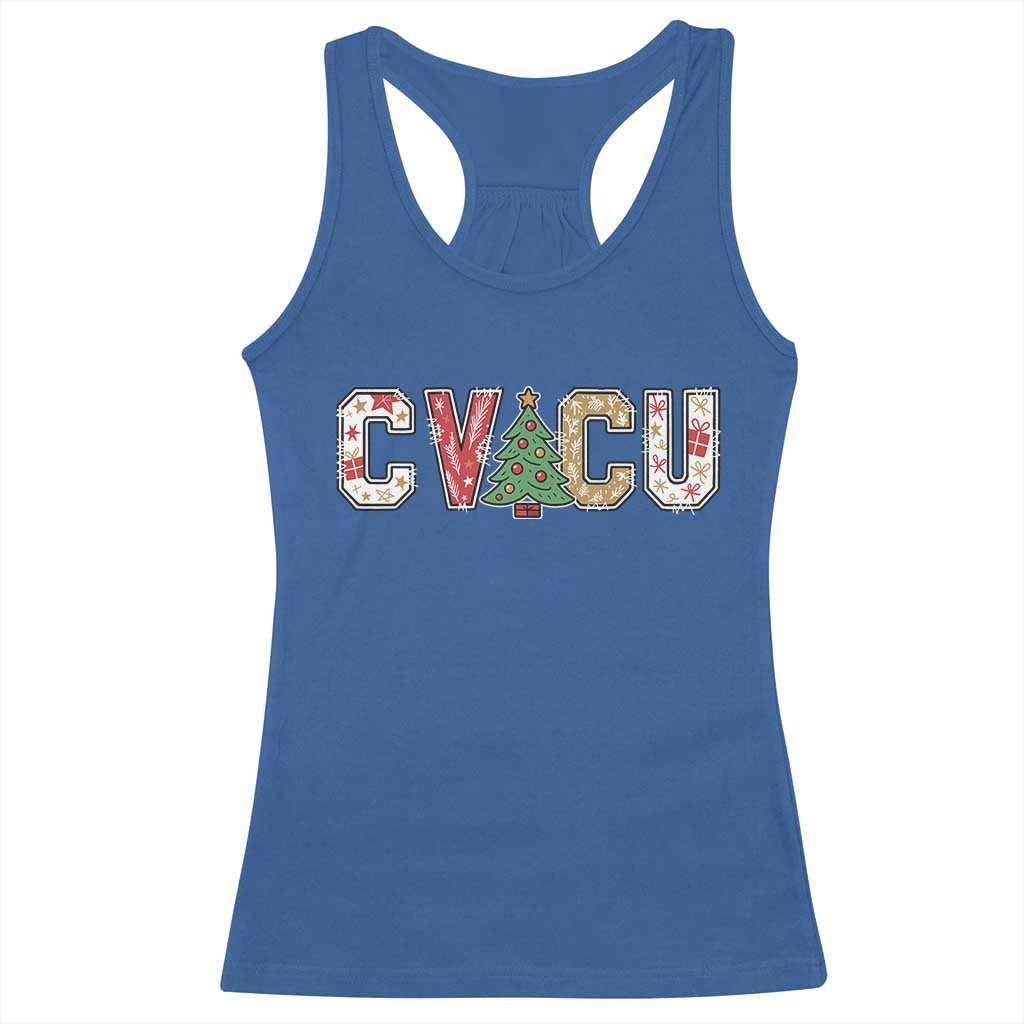 Christmas CVICU Nurse Racerback Tank Top Cardiovascular Intensive Care Unit Cardiac Nurse - Wonder Print Shop
