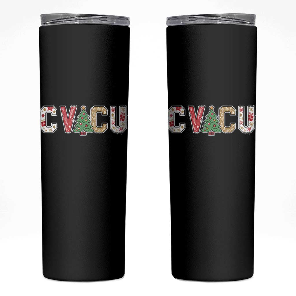 Christmas CVICU Nurse Skinny Tumbler Cardiovascular Intensive Care Unit Cardiac Nurse - Wonder Print Shop