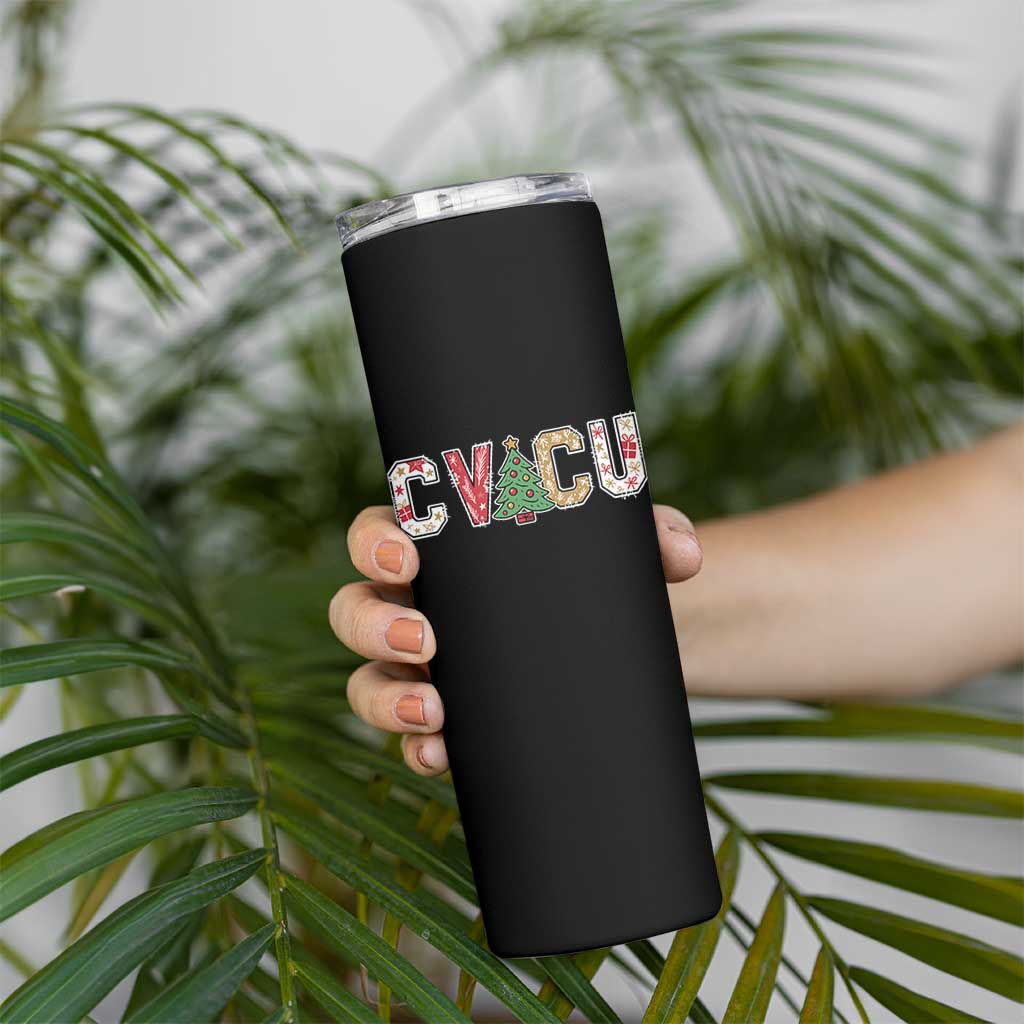 Christmas CVICU Nurse Skinny Tumbler Cardiovascular Intensive Care Unit Cardiac Nurse - Wonder Print Shop