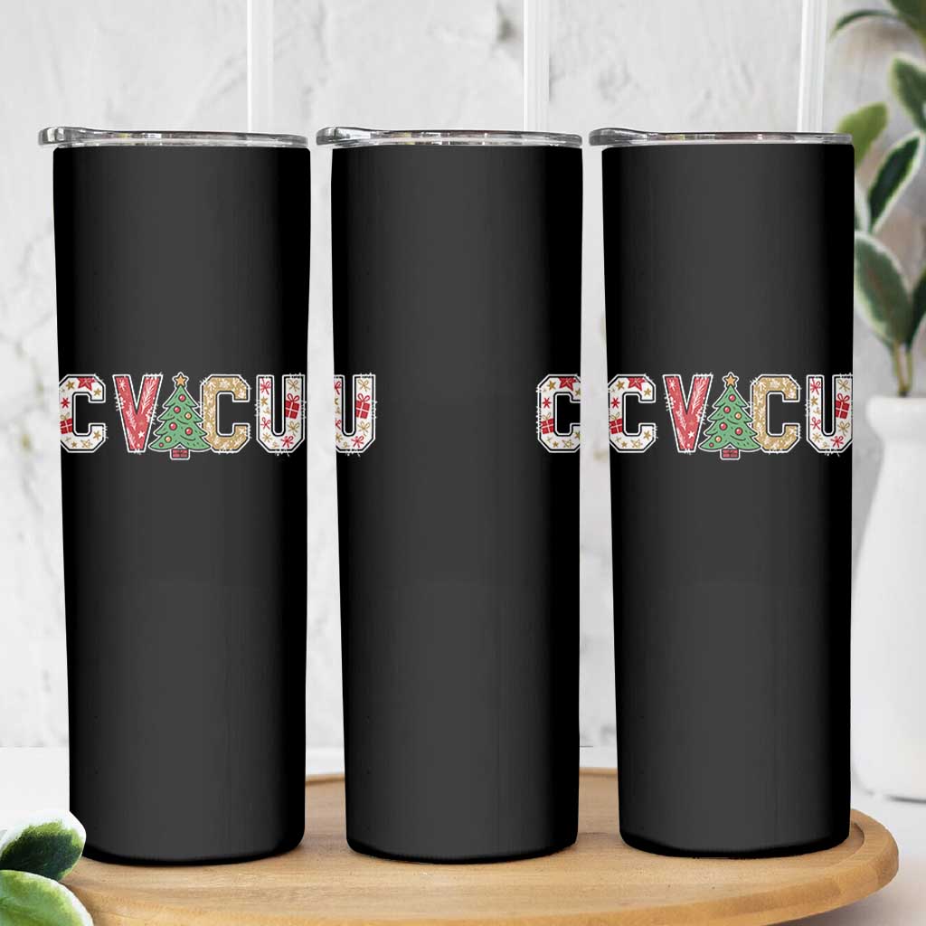 Christmas CVICU Nurse Skinny Tumbler Cardiovascular Intensive Care Unit Cardiac Nurse - Wonder Print Shop