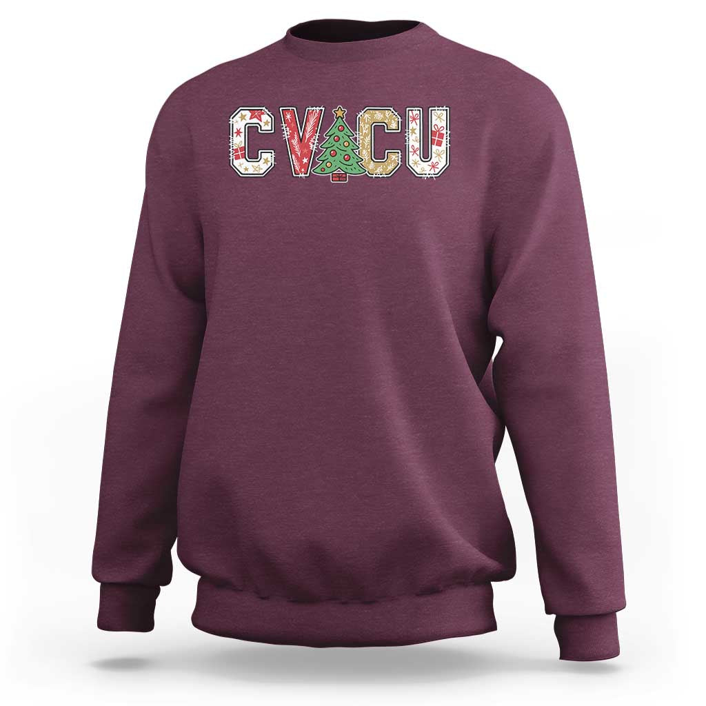 Christmas CVICU Nurse Sweatshirt Cardiovascular Intensive Care Unit Cardiac Nurse - Wonder Print Shop