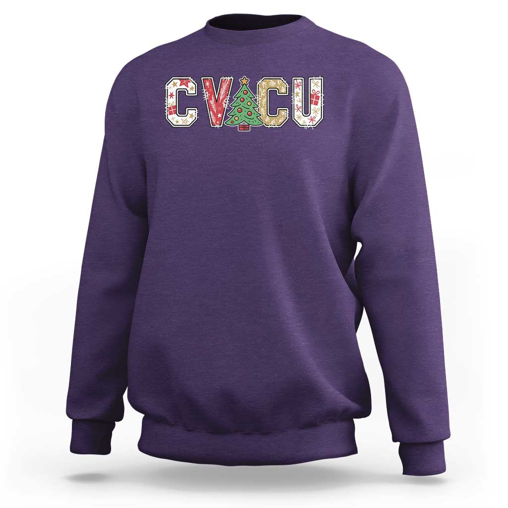 Christmas CVICU Nurse Sweatshirt Cardiovascular Intensive Care Unit Cardiac Nurse - Wonder Print Shop