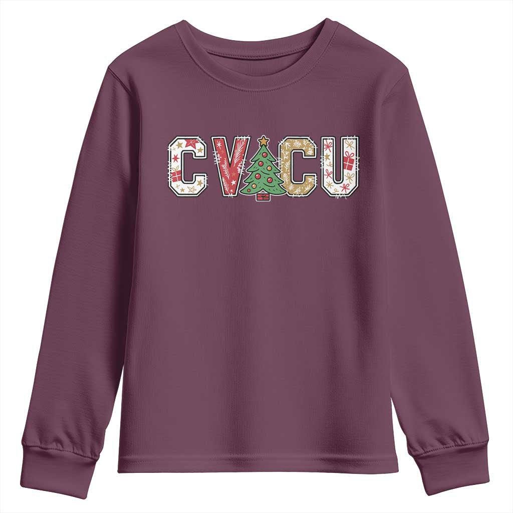 Christmas CVICU Nurse Youth Sweatshirt Cardiovascular Intensive Care Unit Cardiac Nurse - Wonder Print Shop