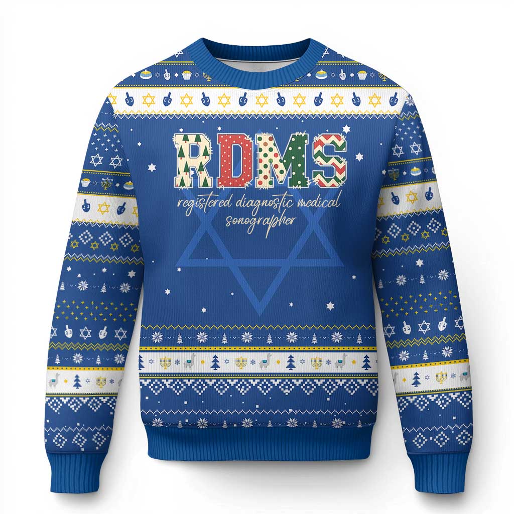 Sonographer Christmas Hanukkah Ugly Sweater RDMS Ultrasound Tech Technologist Gift - Wonder Print Shop