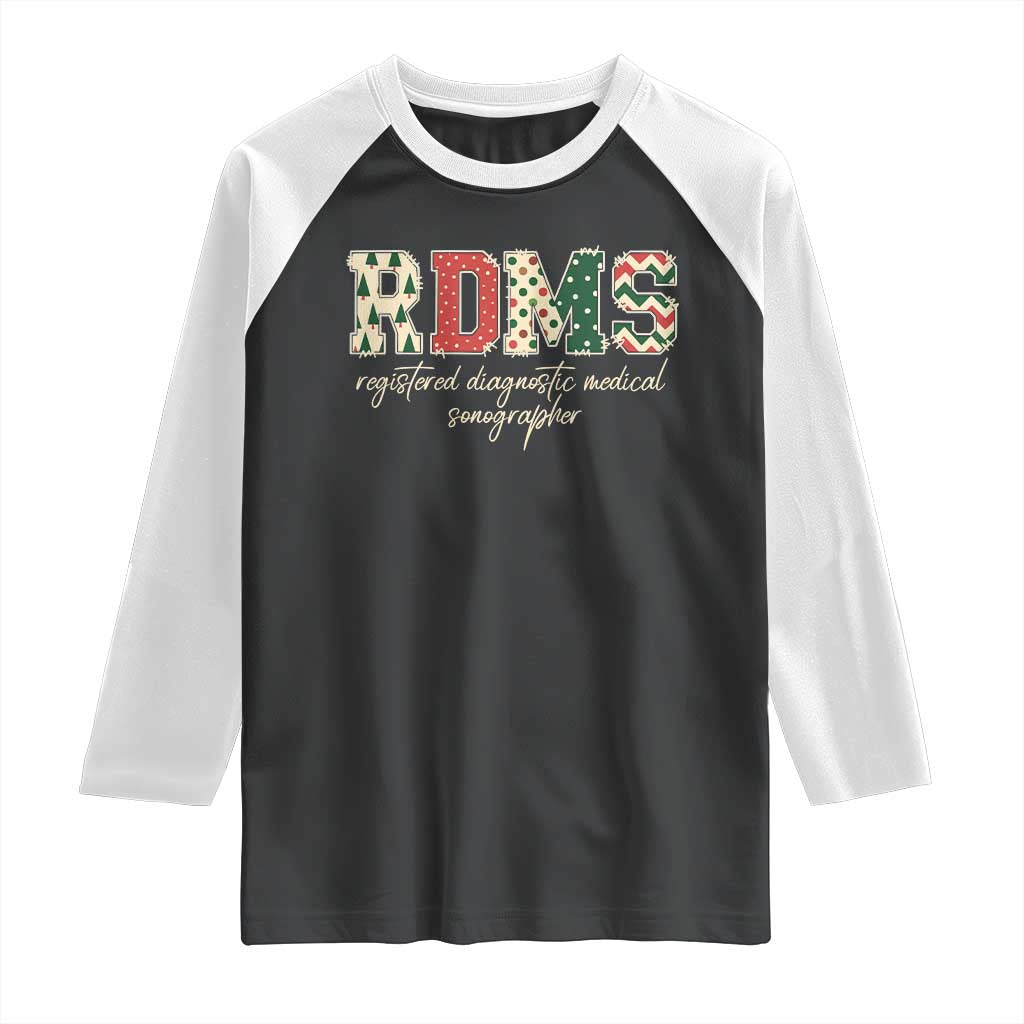 Sonographer Christmas Raglan Shirt RDMS Ultrasound Tech Technologist Gift - Wonder Print Shop