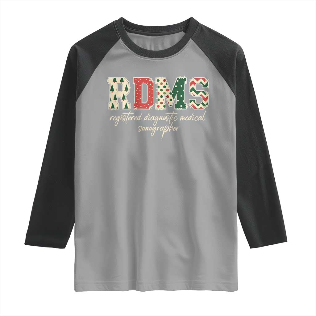 Sonographer Christmas Raglan Shirt RDMS Ultrasound Tech Technologist Gift - Wonder Print Shop