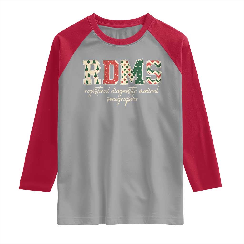 Sonographer Christmas Raglan Shirt RDMS Ultrasound Tech Technologist Gift - Wonder Print Shop