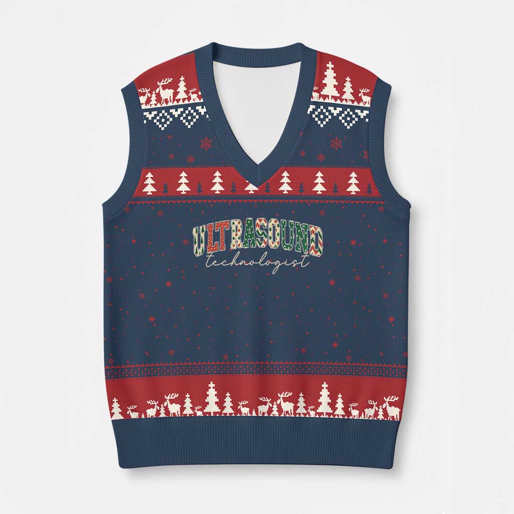 Xmas Ultrasound Technologist V-Neck Knit Sweater Vest Sonographer Sonography Student  Gift - Wonder Print Shop