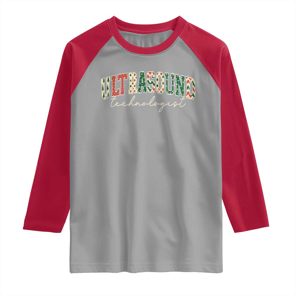 Christmas Ultrasound Technologist Raglan Shirt Sonographer Sonography Student  Gift - Wonder Print Shop