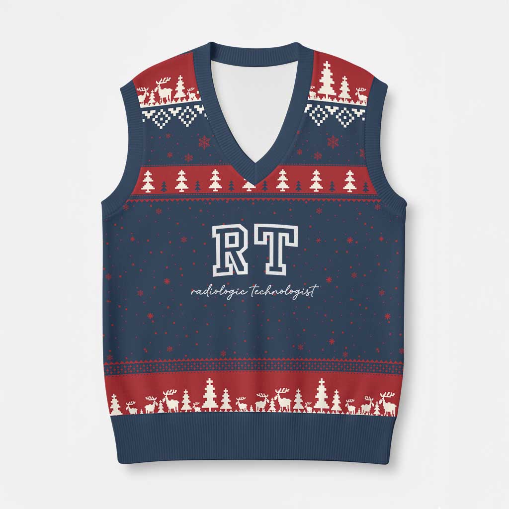 Radiology Technologist V-Neck Knit Sweater Vest RT Xray Rad Tech Gift - Wonder Print Shop