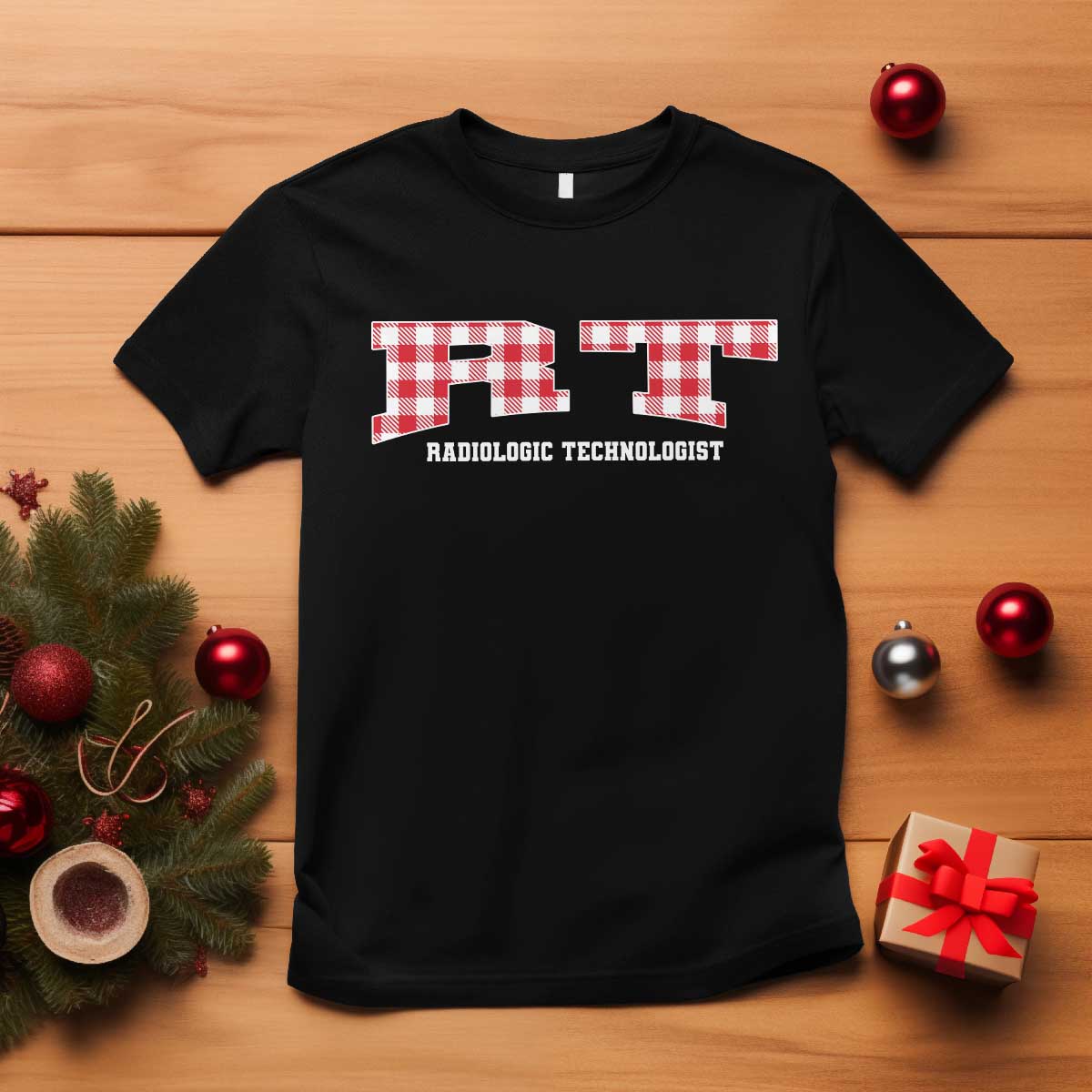 Christmas Radiology Technologist T Shirt Buffalo Plaid RT Rad Tech Gift - Wonder Print Shop