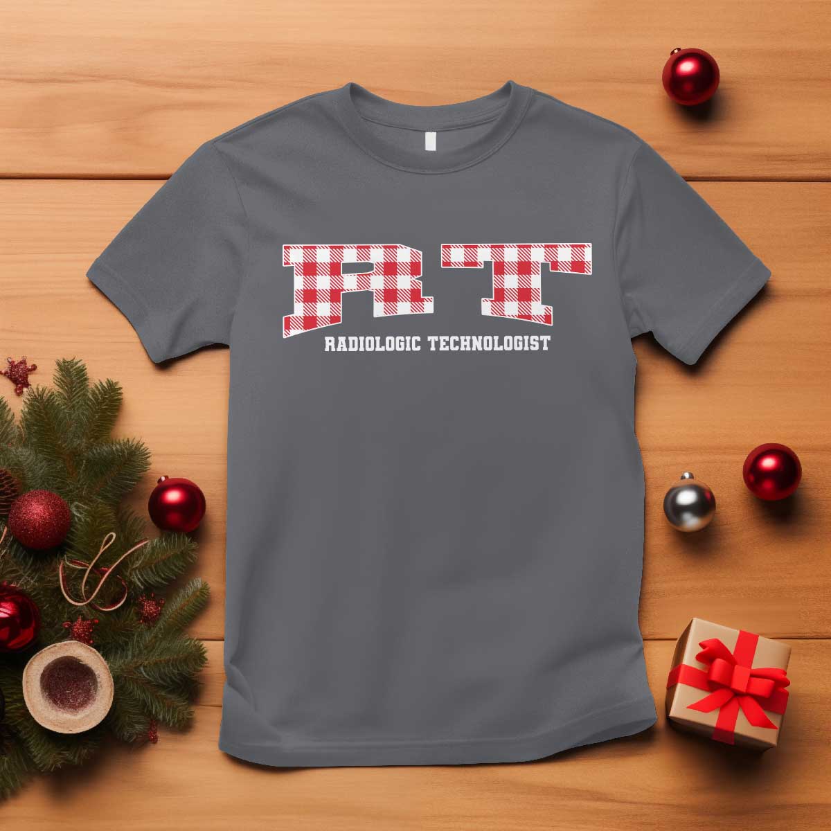 Christmas Radiology Technologist T Shirt Buffalo Plaid RT Rad Tech Gift - Wonder Print Shop