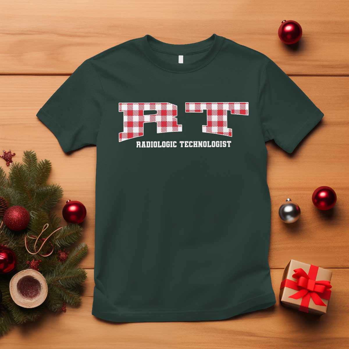 Christmas Radiology Technologist T Shirt Buffalo Plaid RT Rad Tech Gift - Wonder Print Shop