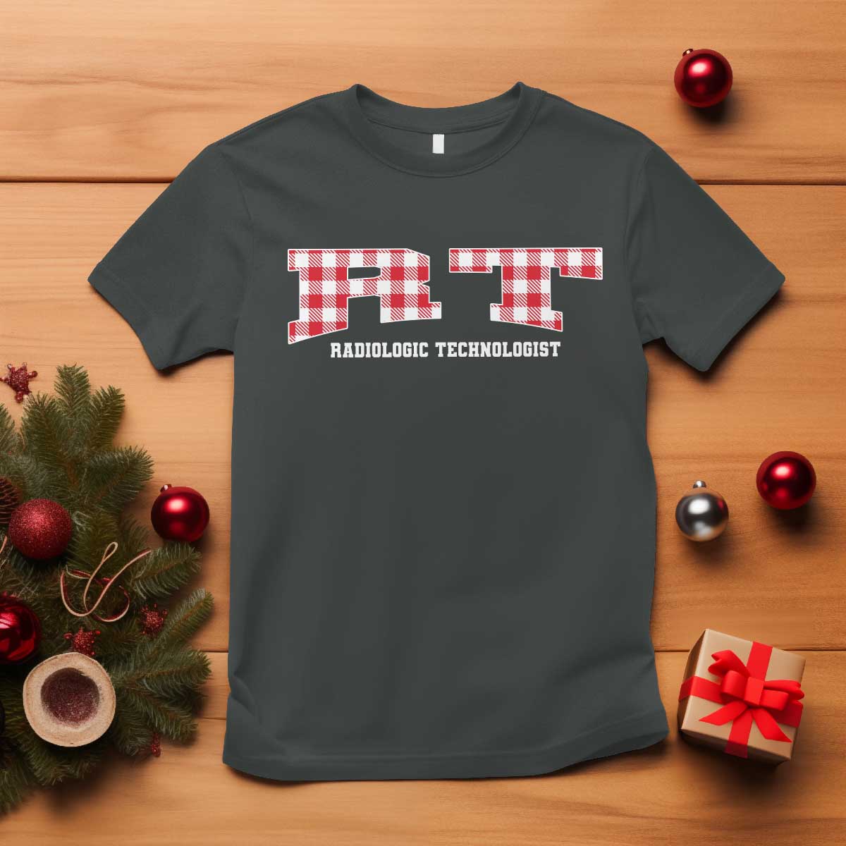 Christmas Radiology Technologist T Shirt Buffalo Plaid RT Rad Tech Gift - Wonder Print Shop