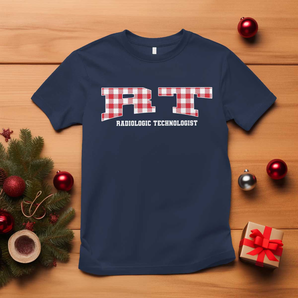 Christmas Radiology Technologist T Shirt Buffalo Plaid RT Rad Tech Gift - Wonder Print Shop