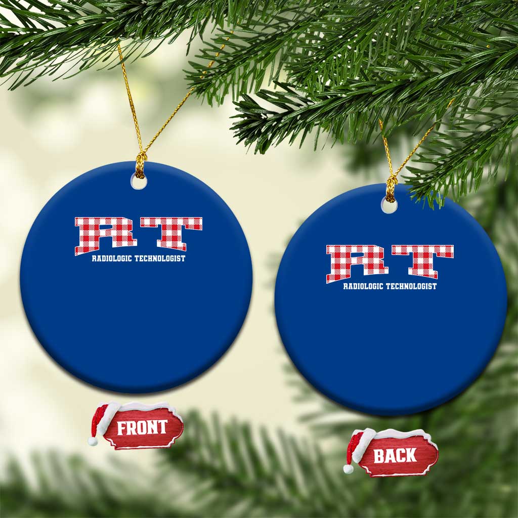Christmas Radiology Technologist Ceramic Ornament Buffalo Plaid RT Rad Tech Gift - Wonder Print Shop