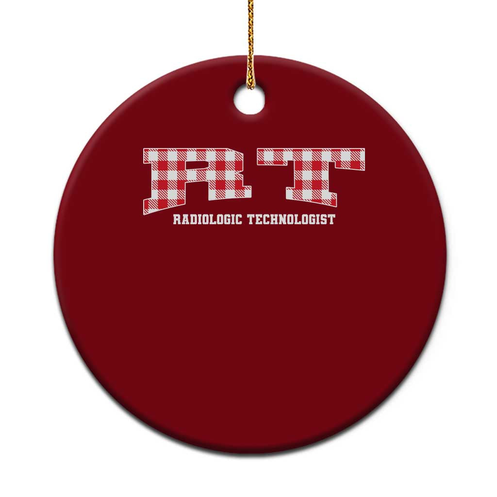 Christmas Radiology Technologist Ceramic Ornament Buffalo Plaid RT Rad Tech Gift - Wonder Print Shop