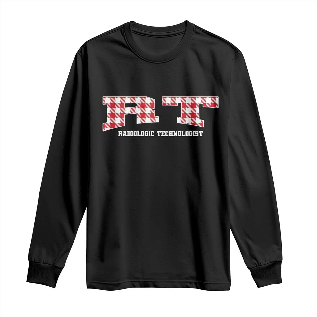Christmas Radiology Technologist Long Sleeve Shirt Buffalo Plaid RT Rad Tech Gift - Wonder Print Shop