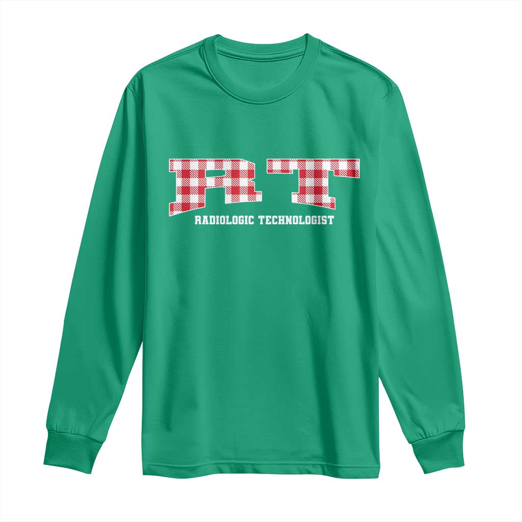 Christmas Radiology Technologist Long Sleeve Shirt Buffalo Plaid RT Rad Tech Gift - Wonder Print Shop